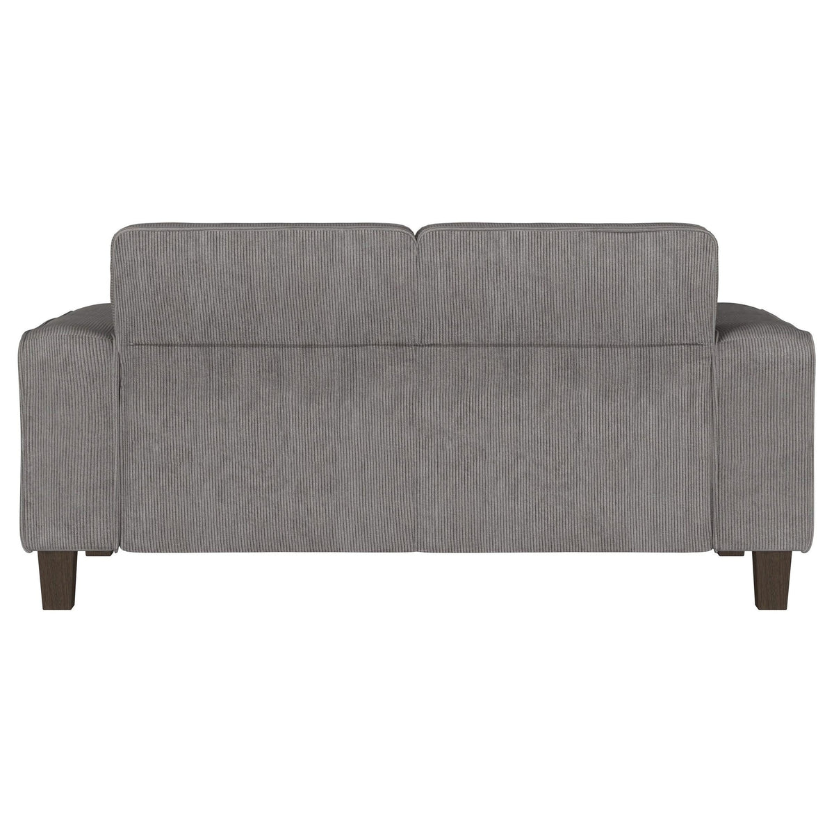 Loveseat tapizado con brazos de riel Deerhurst en color carbón
