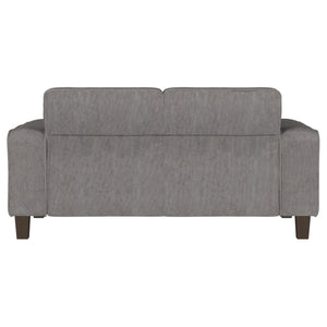 Loveseat tapizado con brazos de riel Deerhurst en color carbón