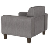 Sillón tapizado Deerhurst con brazos articulados y capitoné, color carbón