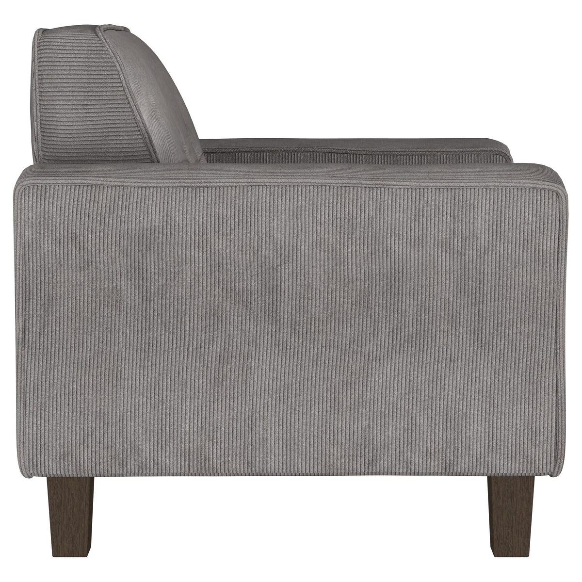 Sillón tapizado Deerhurst con brazos articulados y capitoné, color carbón
