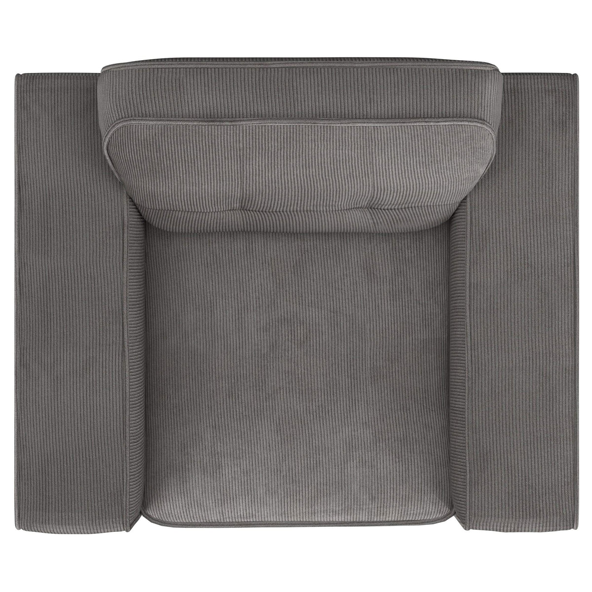 Sillón tapizado Deerhurst con brazos articulados y capitoné, color carbón