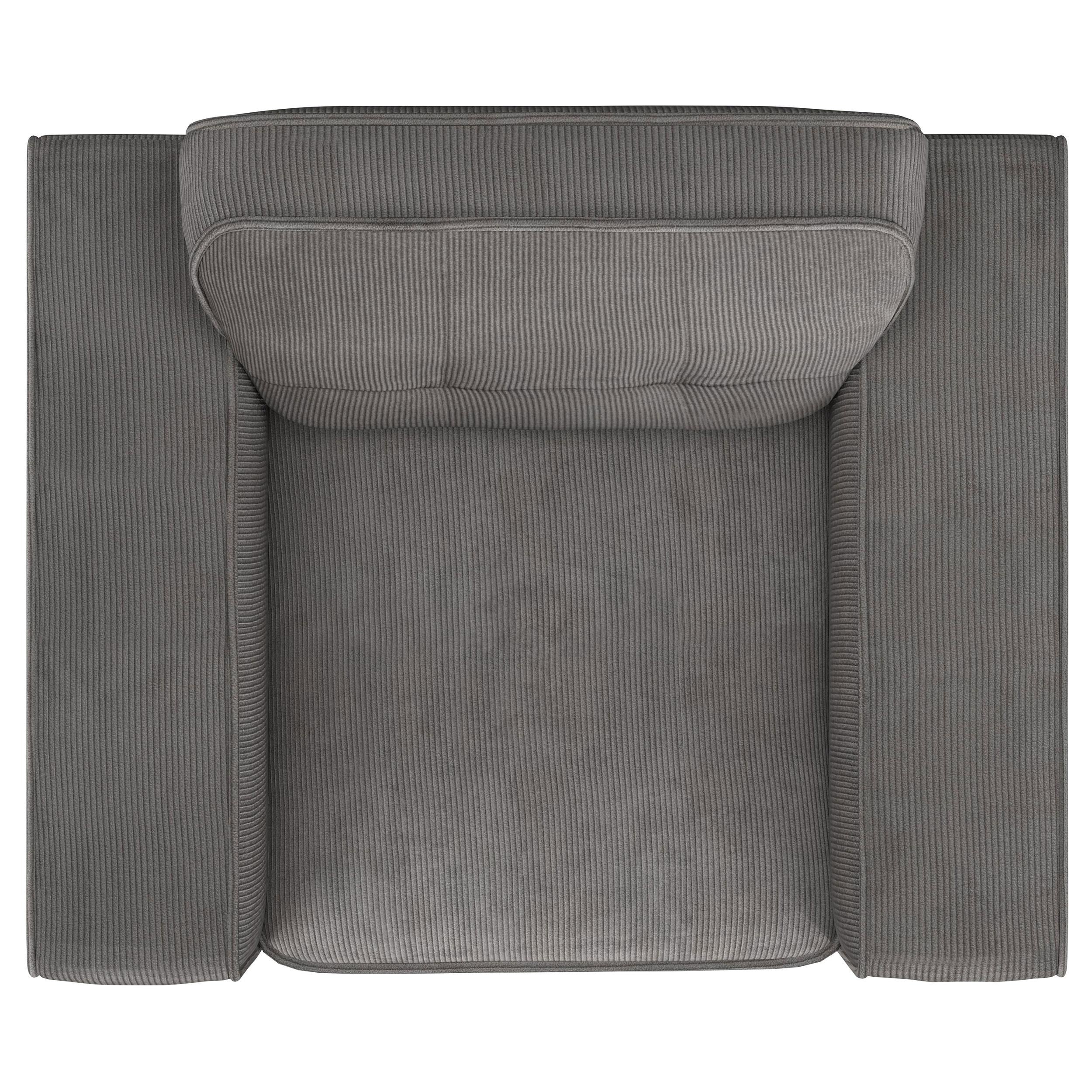 Deerhurst Upholstered Track Arm Tufted Accent Chair Charcoal