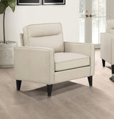 Sillón tapizado Jonah con brazos de riel, color marfil