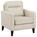 Sillón tapizado Jonah con brazos de riel, color marfil