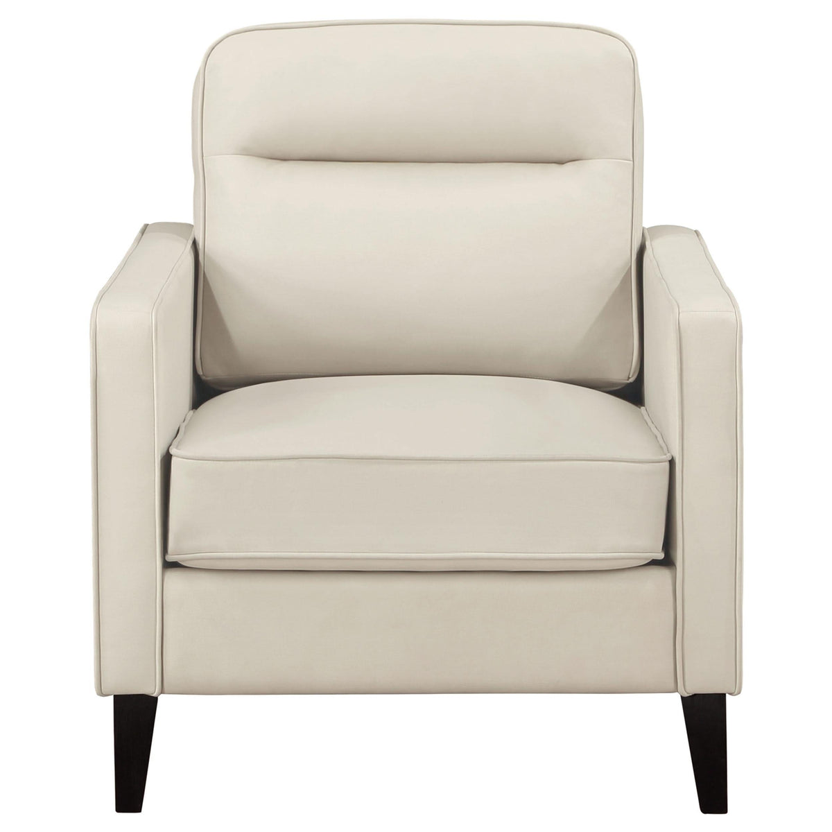 Sillón tapizado Jonah con brazos de riel, color marfil