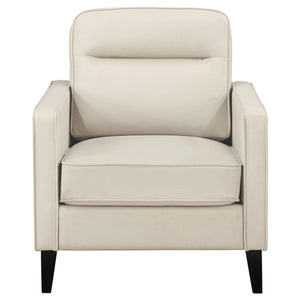 Sillón tapizado Jonah con brazos de riel, color marfil