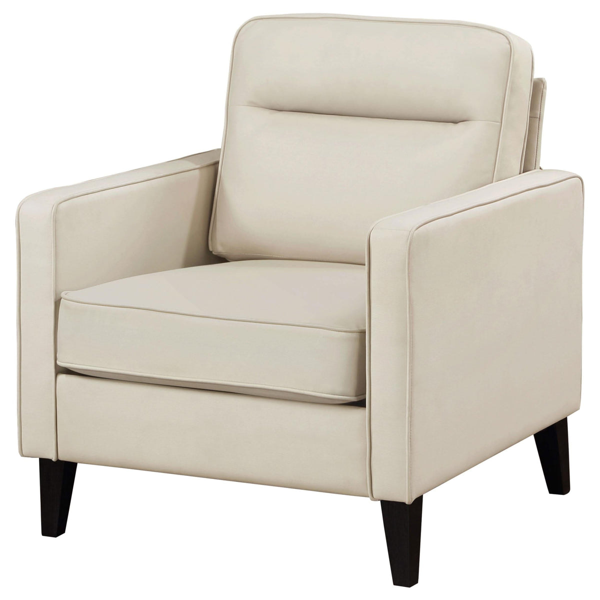 Sillón tapizado Jonah con brazos de riel, color marfil
