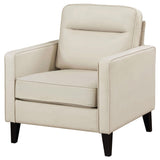Sillón tapizado Jonah con brazos de riel, color marfil