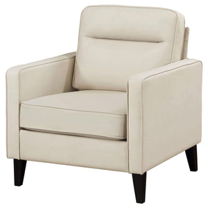 Sillón tapizado Jonah con brazos de riel, color marfil