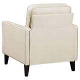 Sillón tapizado Jonah con brazos de riel, color marfil