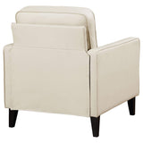 Sillón tapizado Jonah con brazos de riel, color marfil