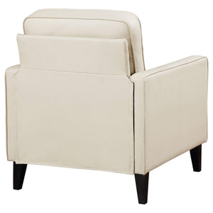 Sillón tapizado Jonah con brazos de riel, color marfil