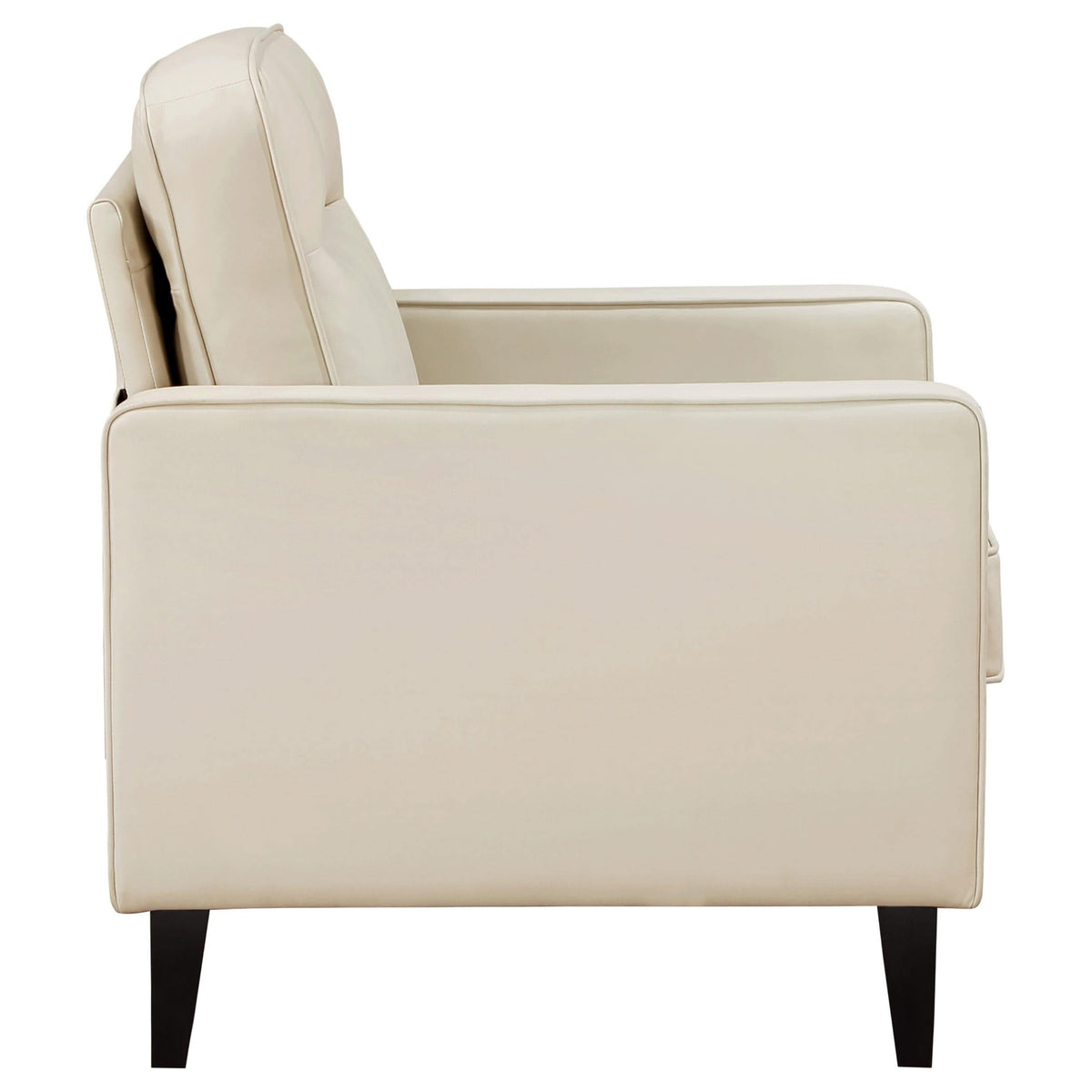 Sillón tapizado Jonah con brazos de riel, color marfil