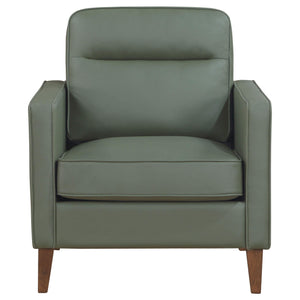 Sillón tapizado Jonah con brazos de riel, color verde