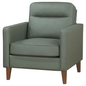 Sillón tapizado Jonah con brazos de riel, color verde