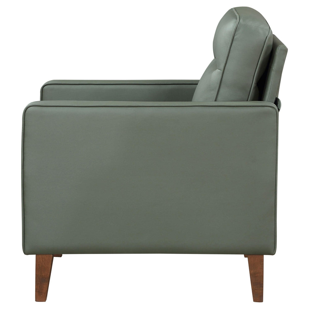Sillón tapizado Jonah con brazos de riel, color verde