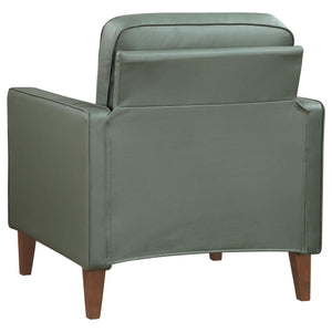 Sillón tapizado Jonah con brazos de riel, color verde