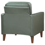 Sillón tapizado Jonah con brazos de riel, color verde