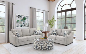 Conjunto de sofá tapizado de 2 piezas Tomkins Boucle en gris claro