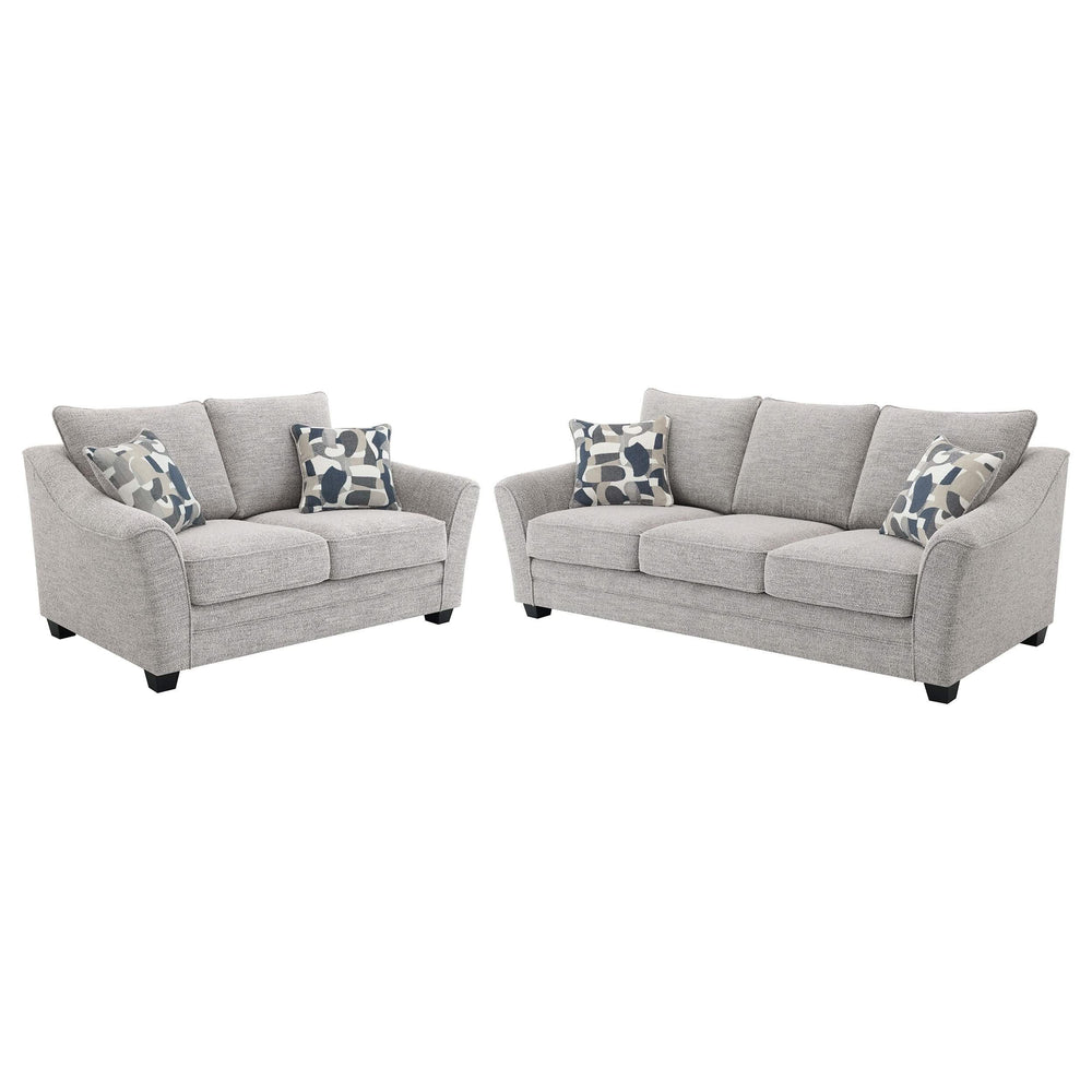 Conjunto de sofá tapizado de 2 piezas Tomkins Boucle en gris claro