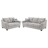 Conjunto de sofá tapizado de 2 piezas Tomkins Boucle en gris claro