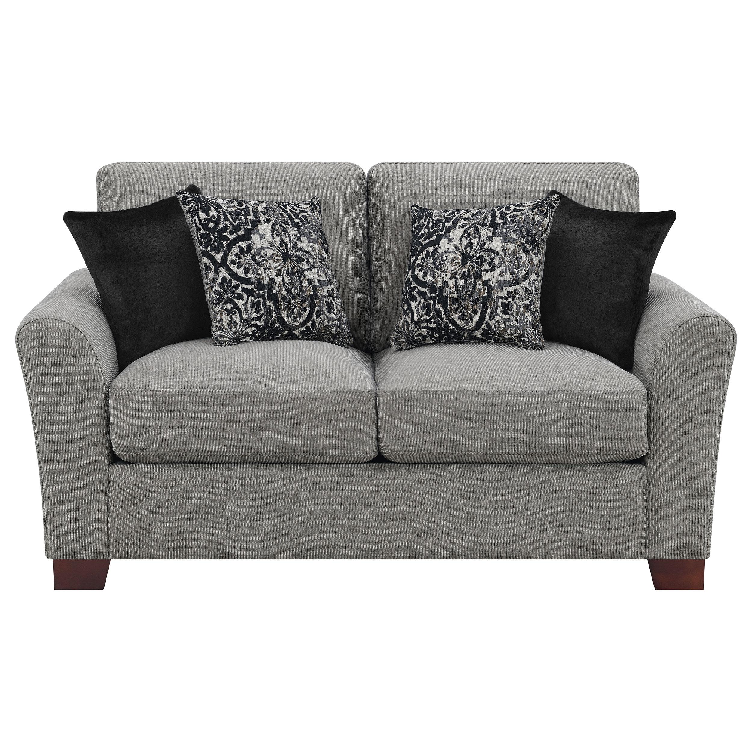 Drayton 2-piece Flared Arm Upholstered Living Room Set Warm Grey