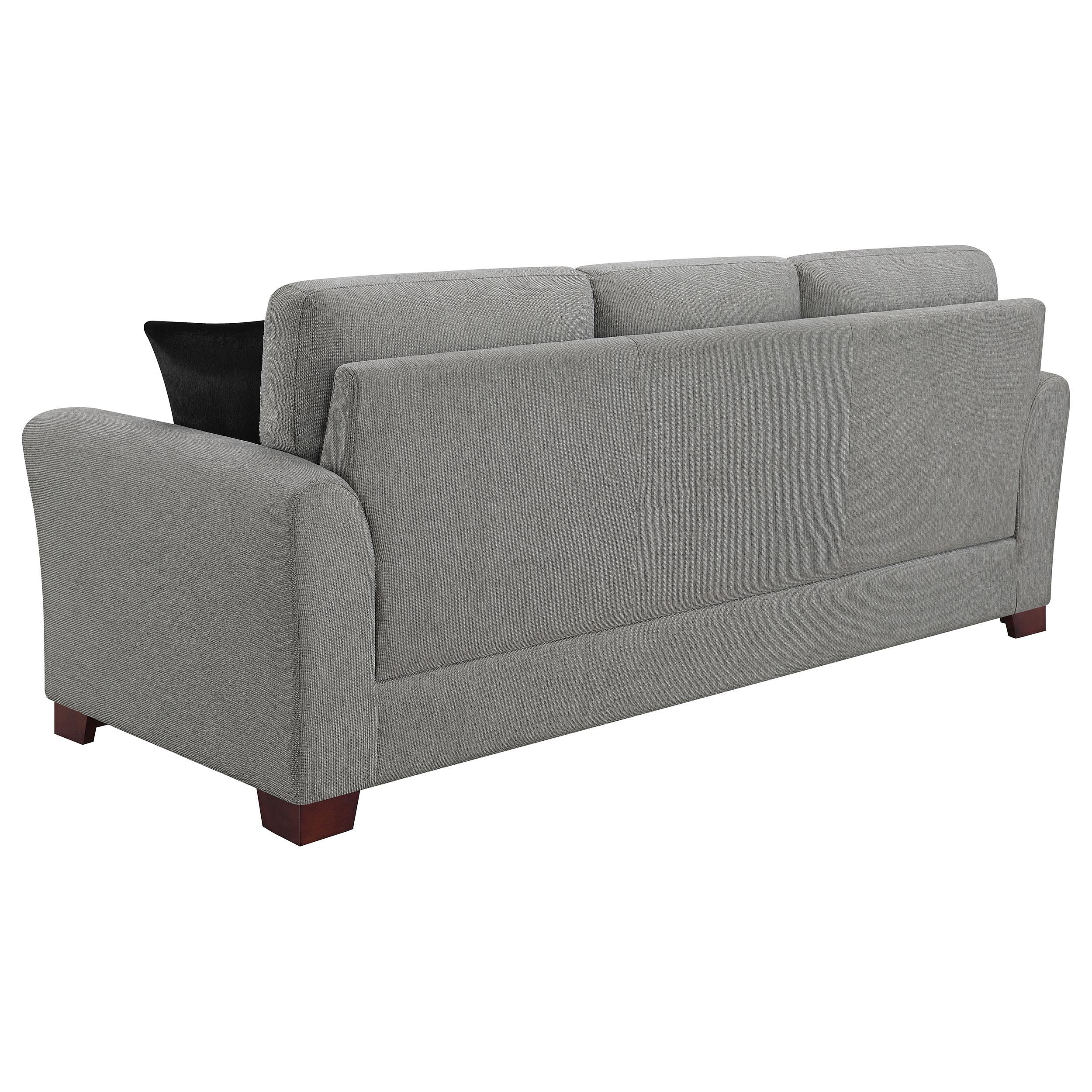 Drayton 3-piece Flared Arm Upholstered Living Room Set Warm Grey