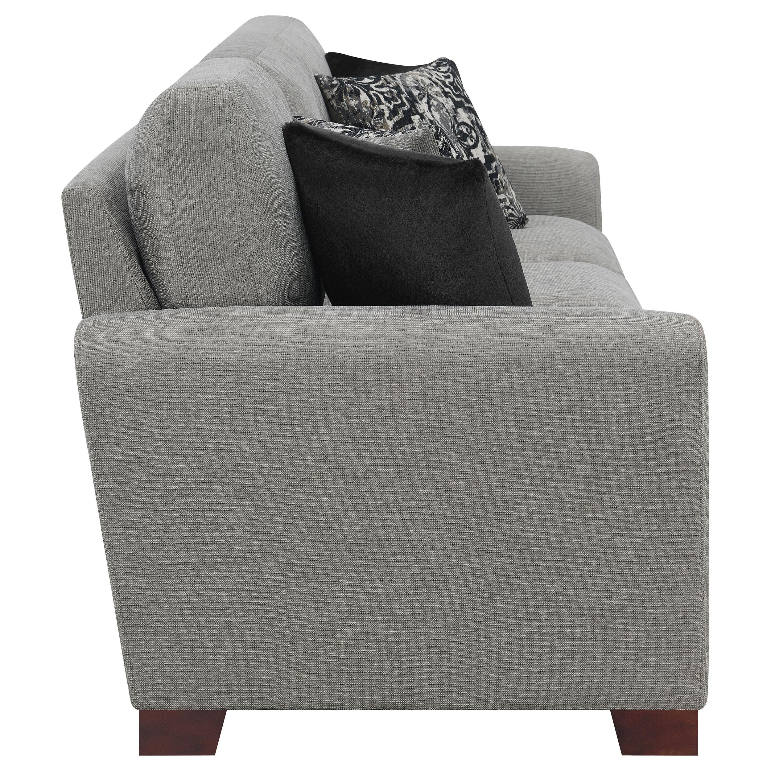 Drayton 3-piece Flared Arm Upholstered Living Room Set Warm Grey
