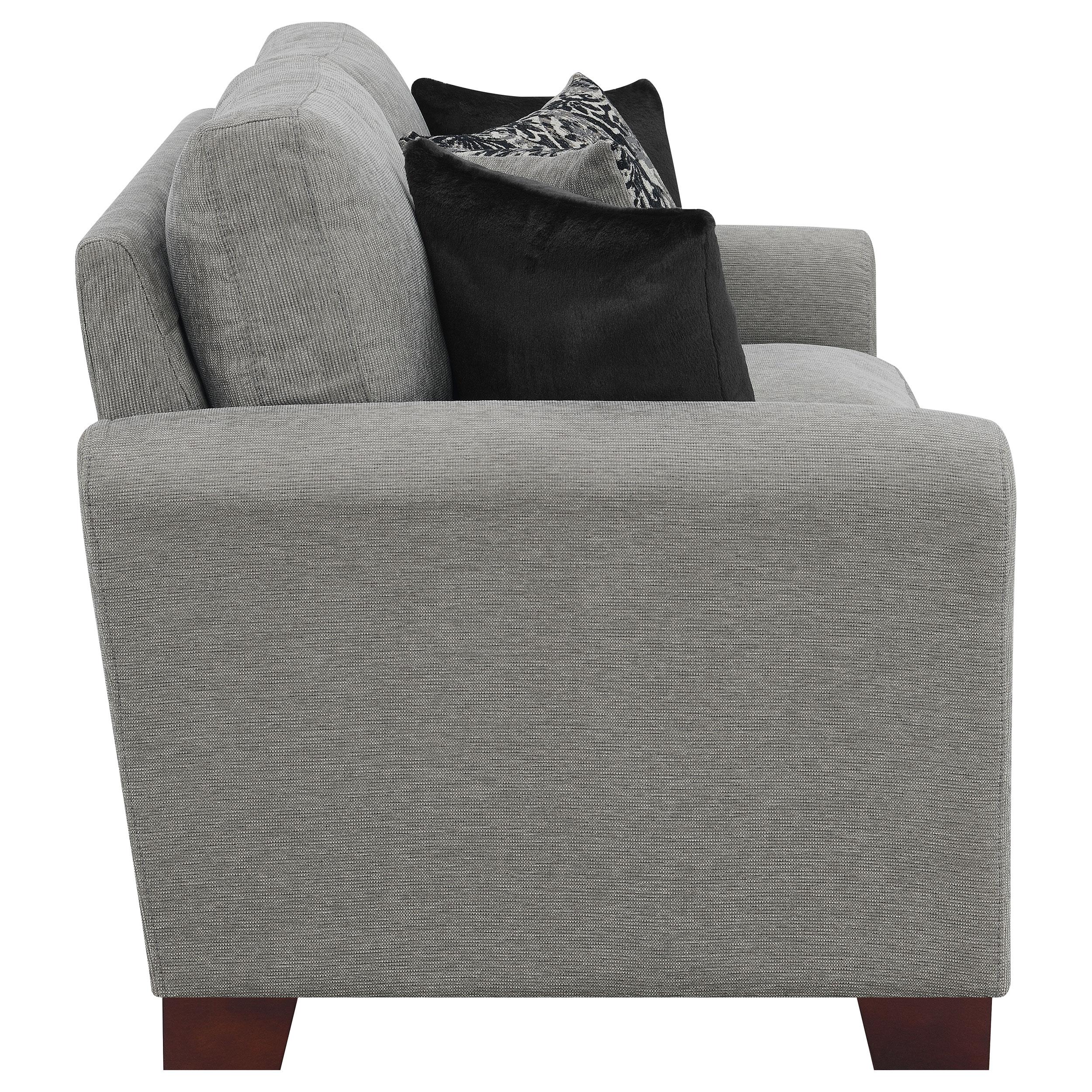 Drayton 3-piece Flared Arm Upholstered Living Room Set Warm Grey