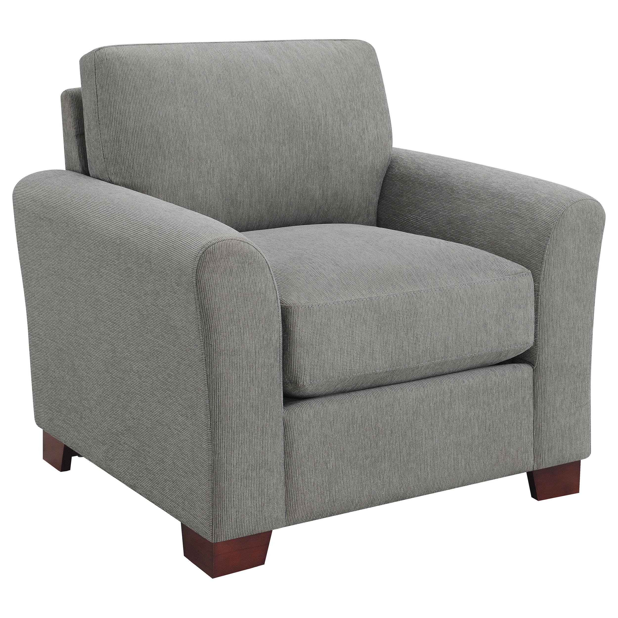 Drayton 3-piece Flared Arm Upholstered Living Room Set Warm Grey