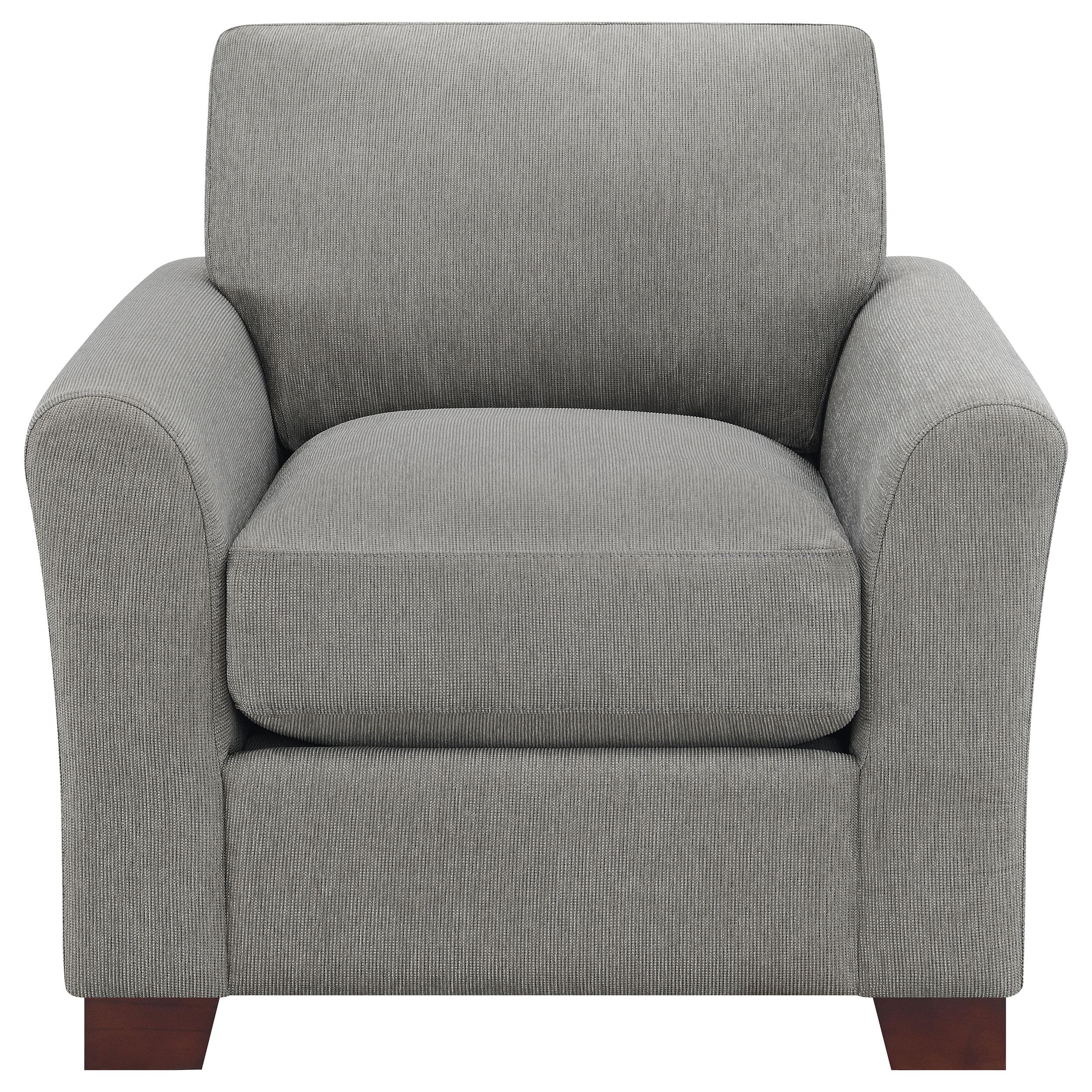 Drayton 3-piece Flared Arm Upholstered Living Room Set Warm Grey