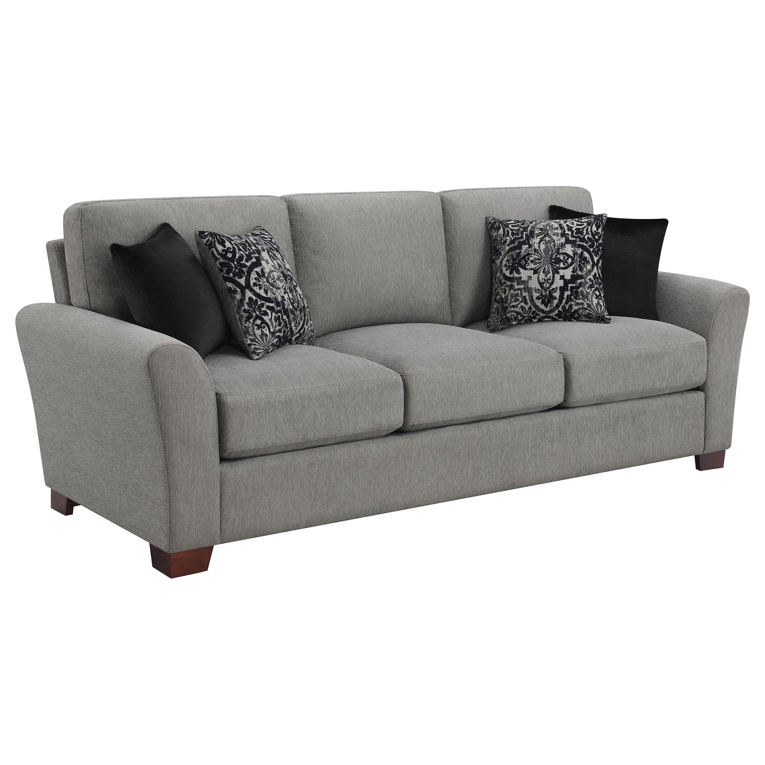 Drayton Flared Arm Upholstered Sofa Warm Grey