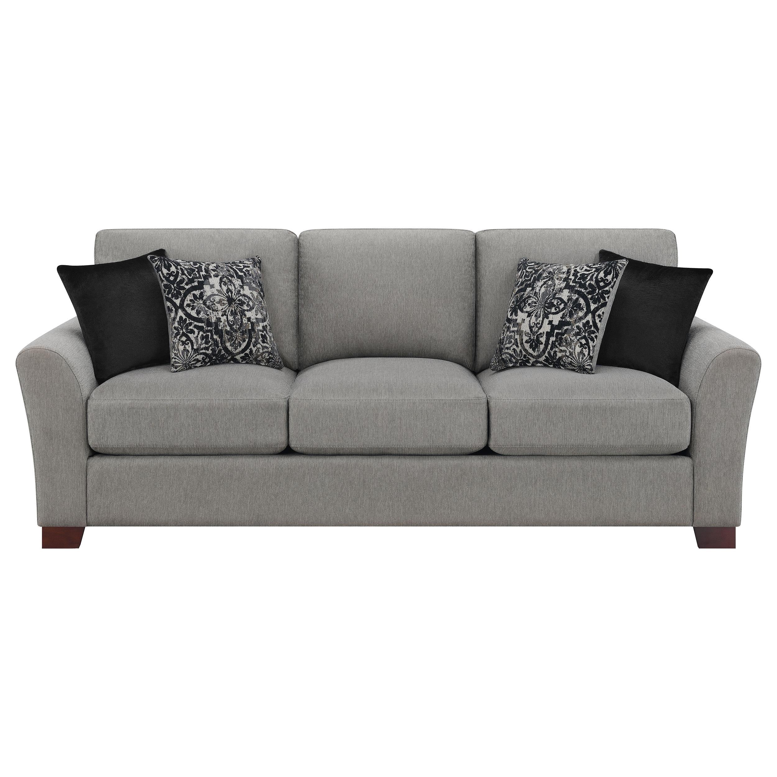 Drayton Flared Arm Upholstered Sofa Warm Grey