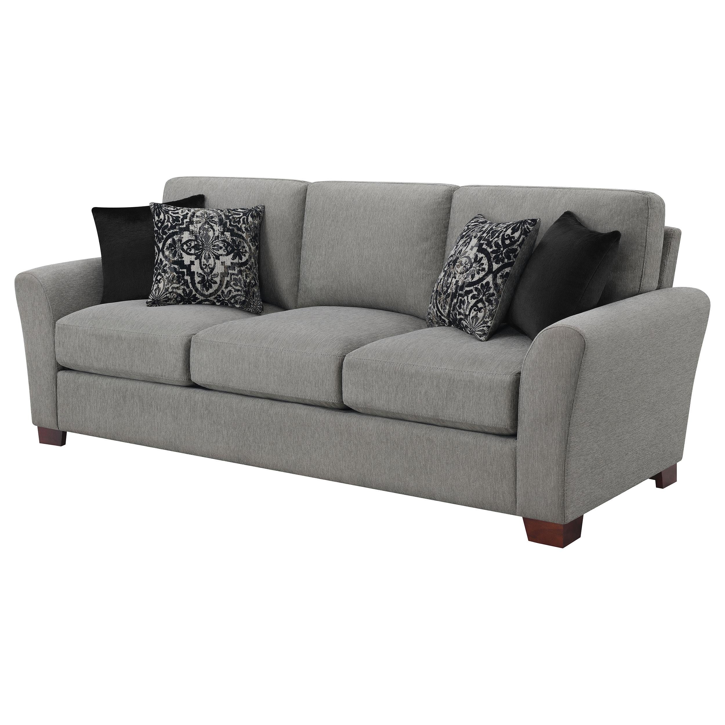 Drayton Flared Arm Upholstered Sofa Warm Grey