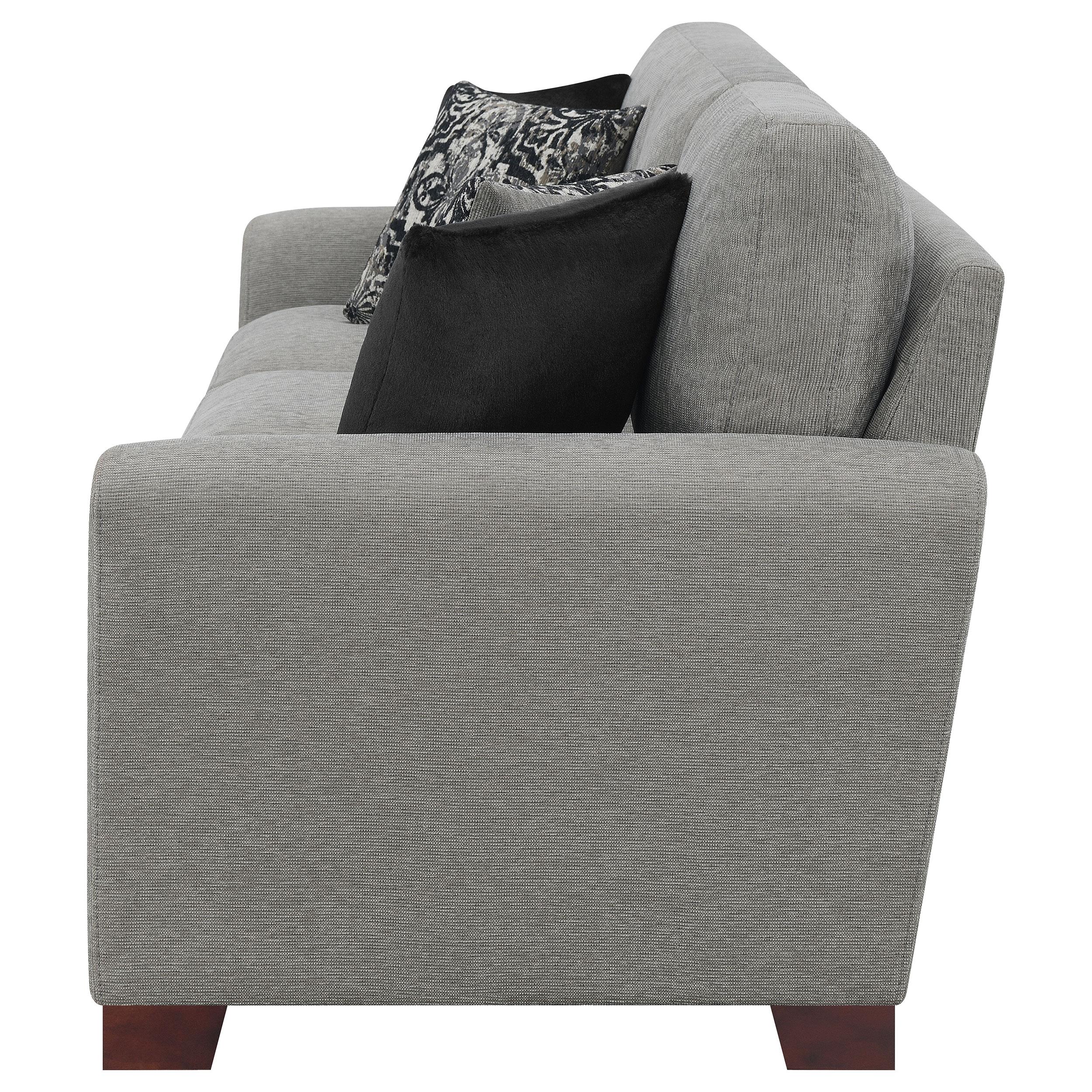 Drayton Flared Arm Upholstered Sofa Warm Grey
