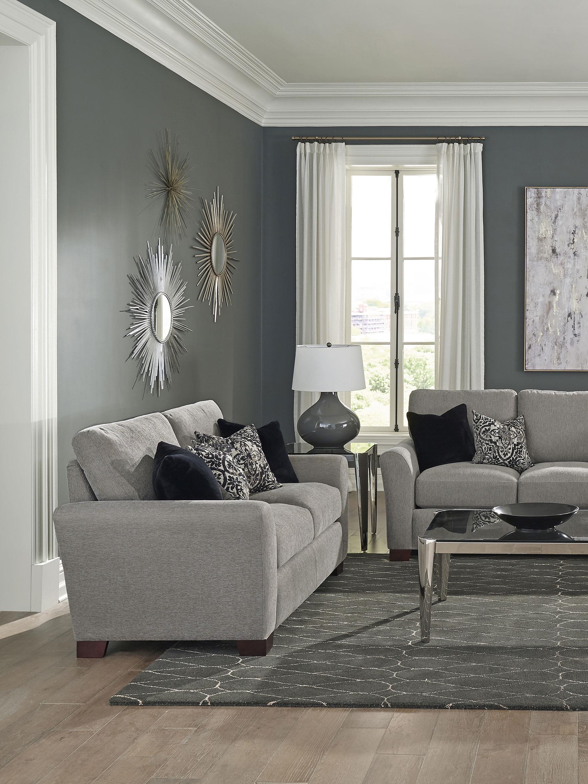 Drayton Upholstered Flared Arm Loveseat Warm Grey