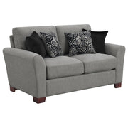 Drayton Upholstered Flared Arm Loveseat Warm Grey
