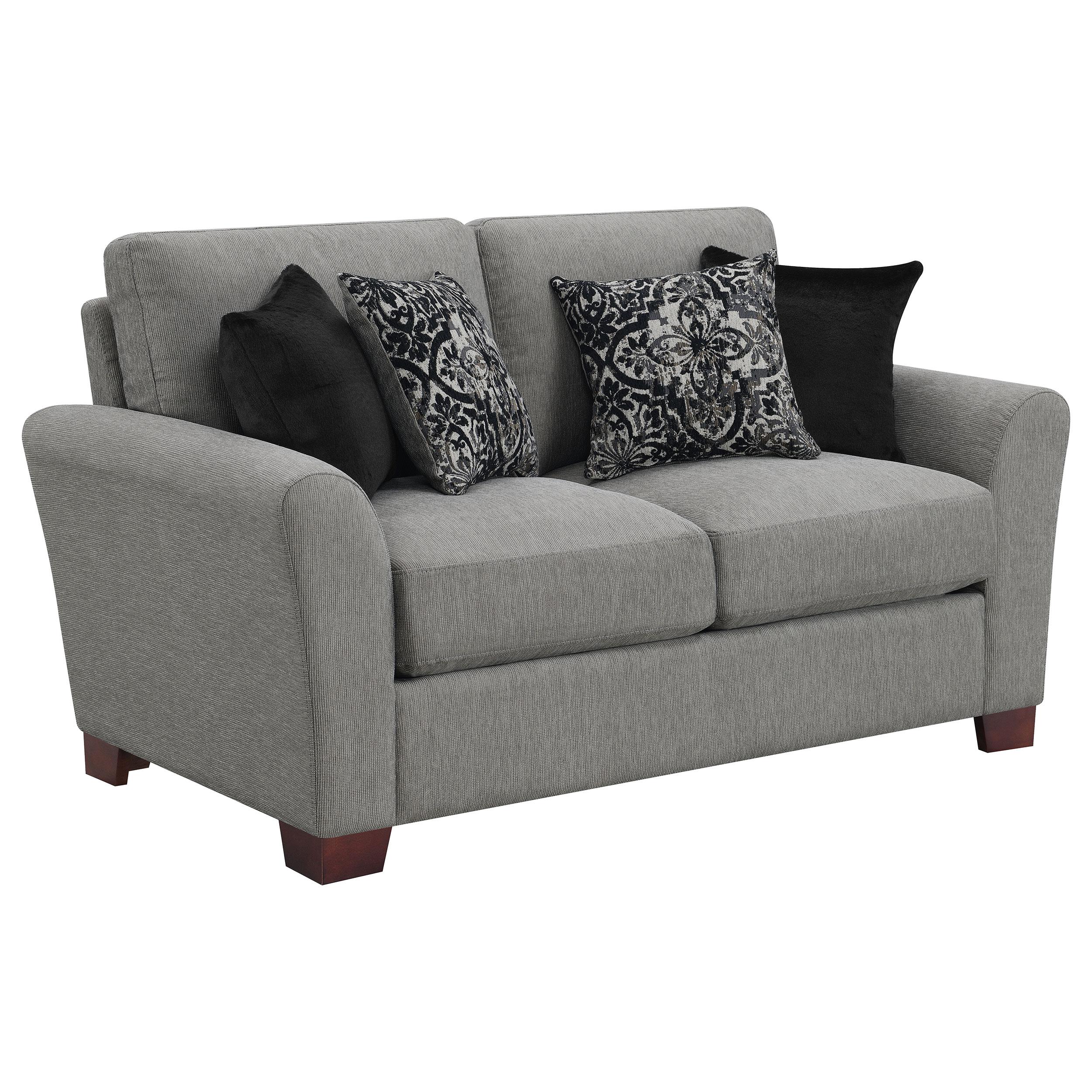 Drayton Upholstered Flared Arm Loveseat Warm Grey
