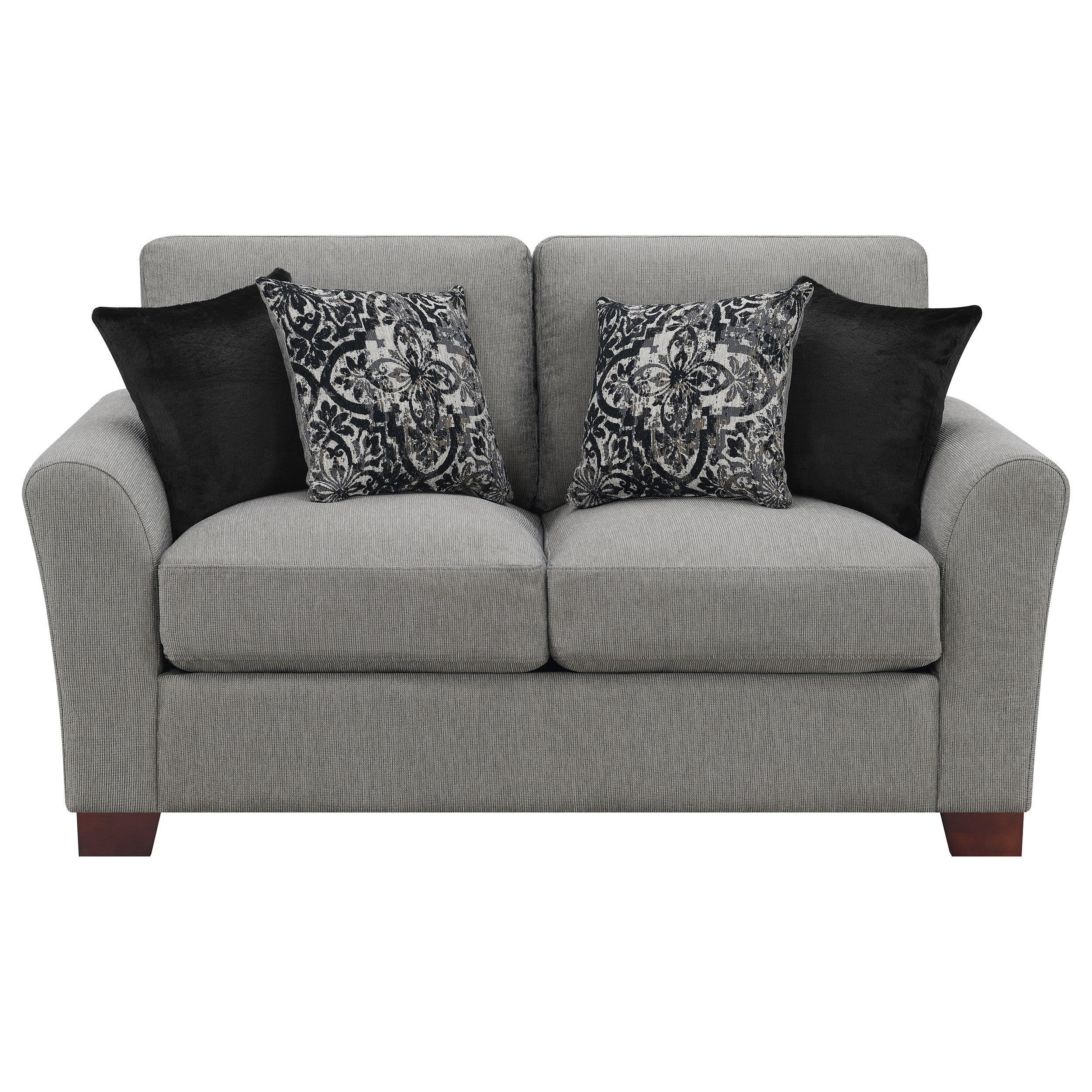 Drayton Upholstered Flared Arm Loveseat Warm Grey