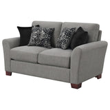 Drayton Upholstered Flared Arm Loveseat Warm Grey