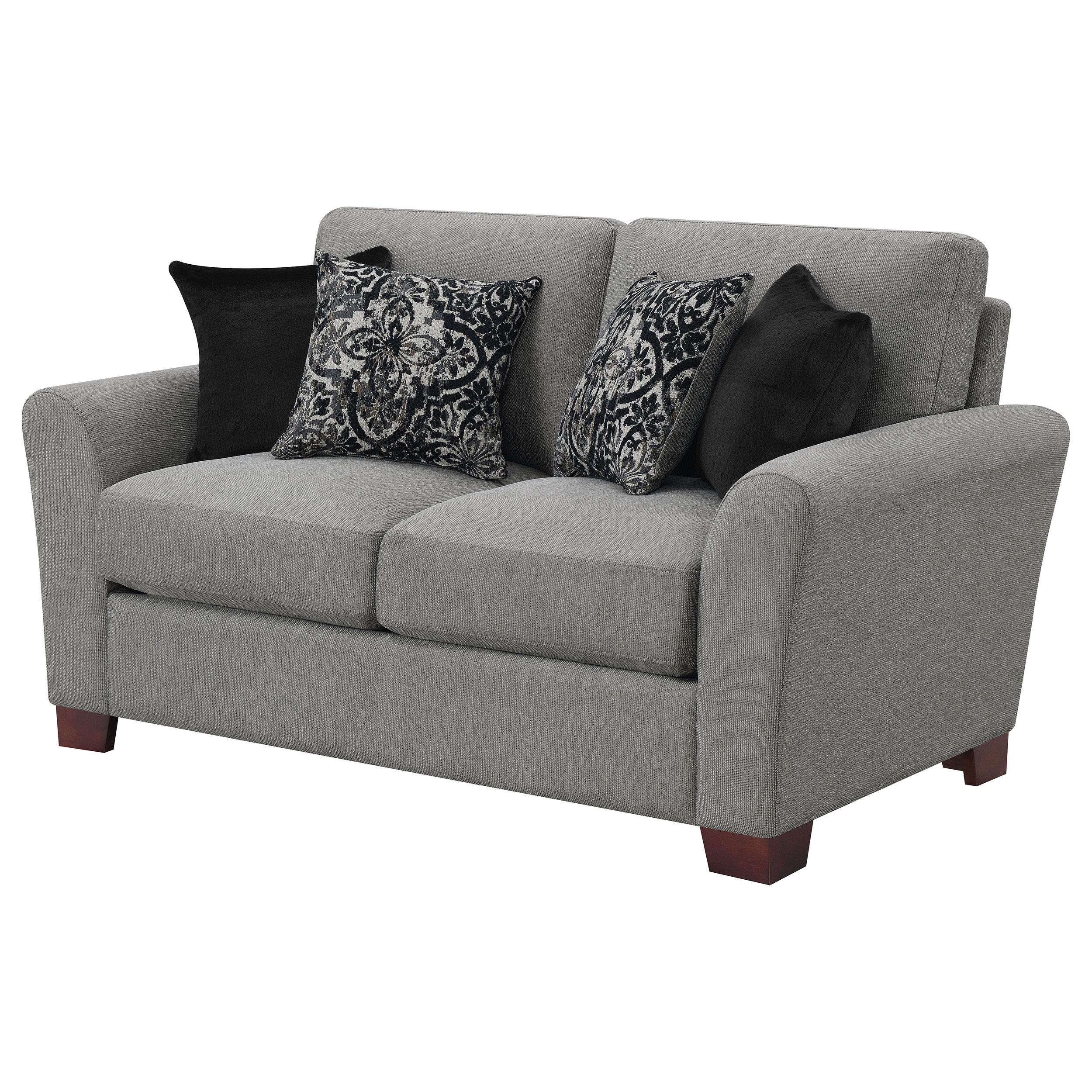 Drayton Upholstered Flared Arm Loveseat Warm Grey