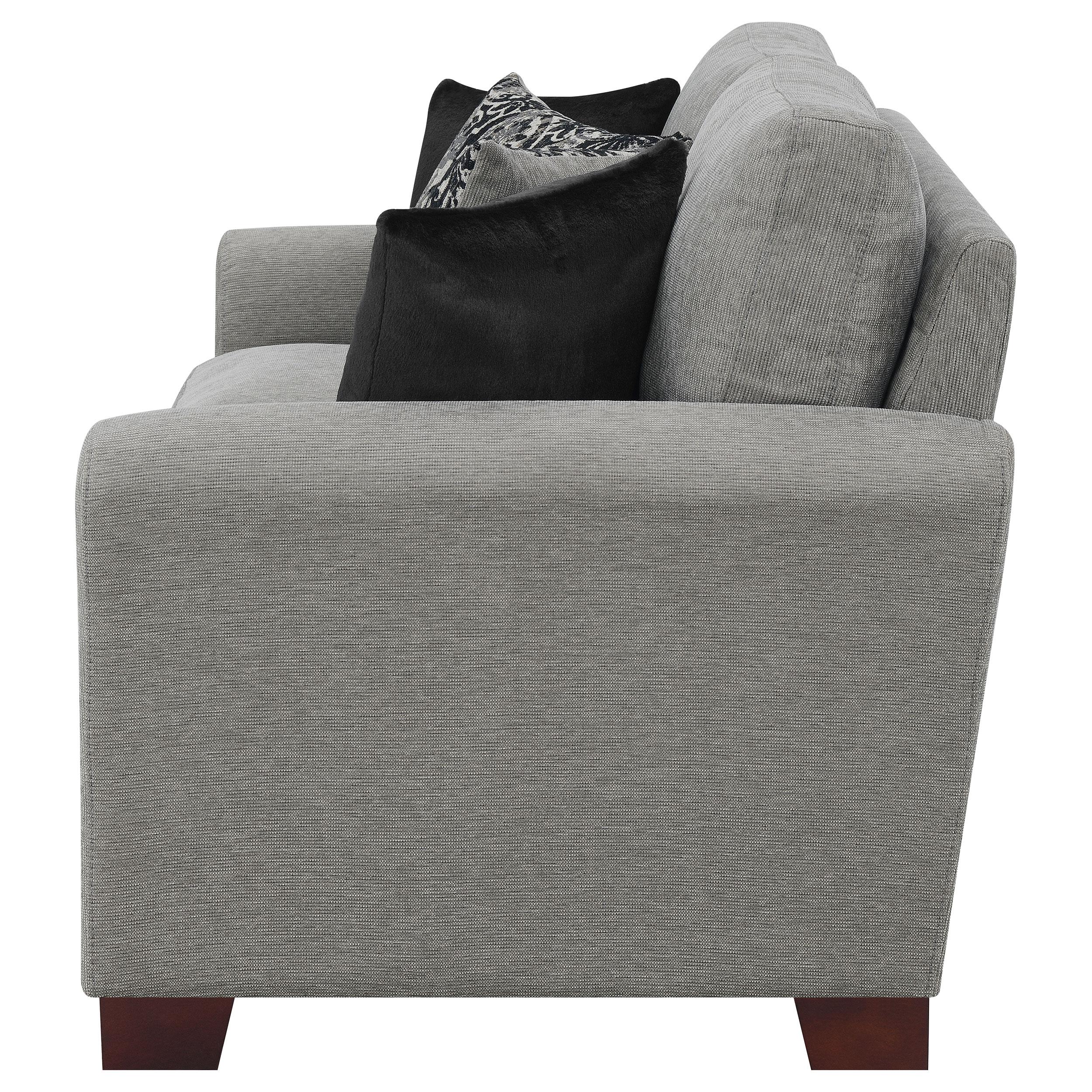 Drayton Upholstered Flared Arm Loveseat Warm Grey
