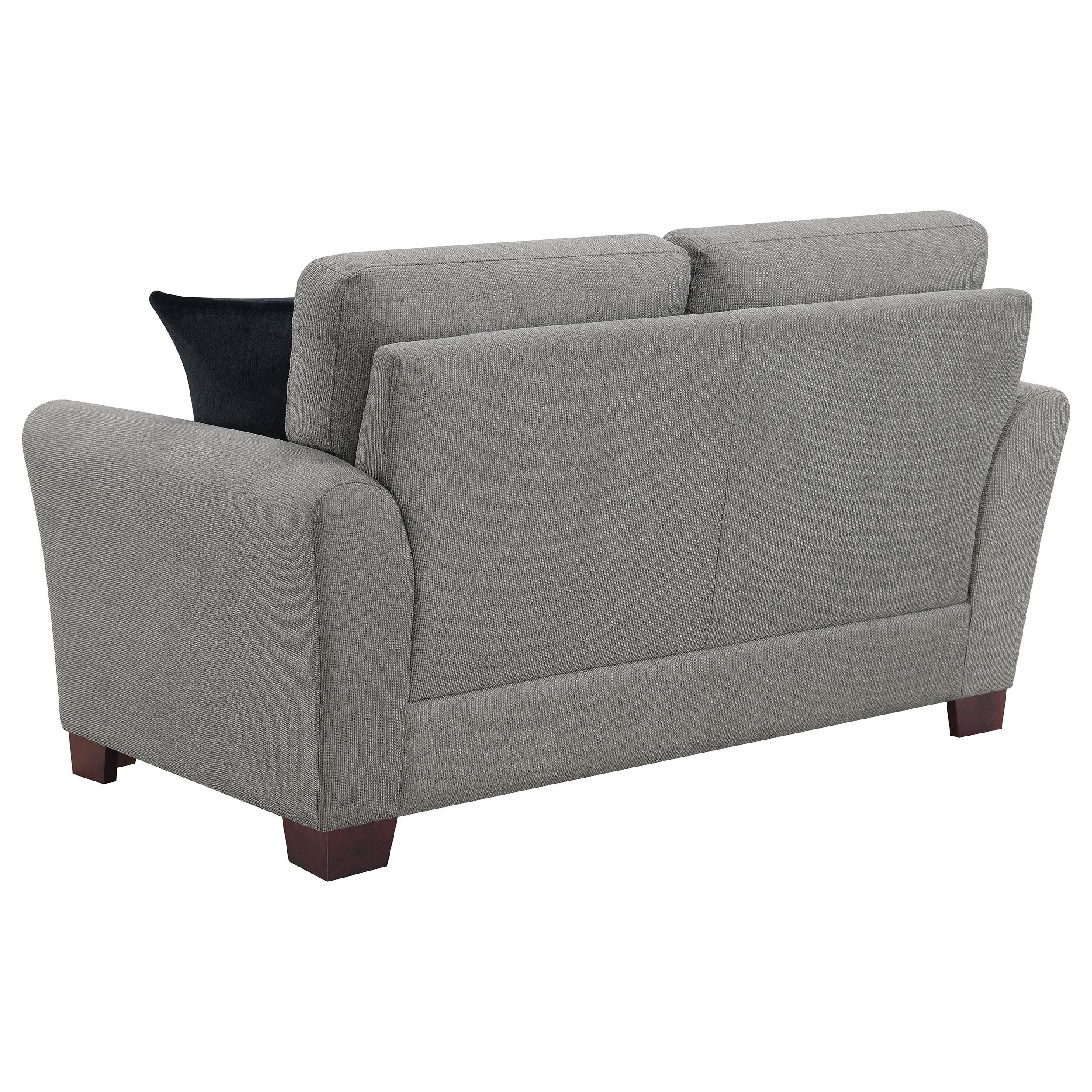 Drayton Upholstered Flared Arm Loveseat Warm Grey