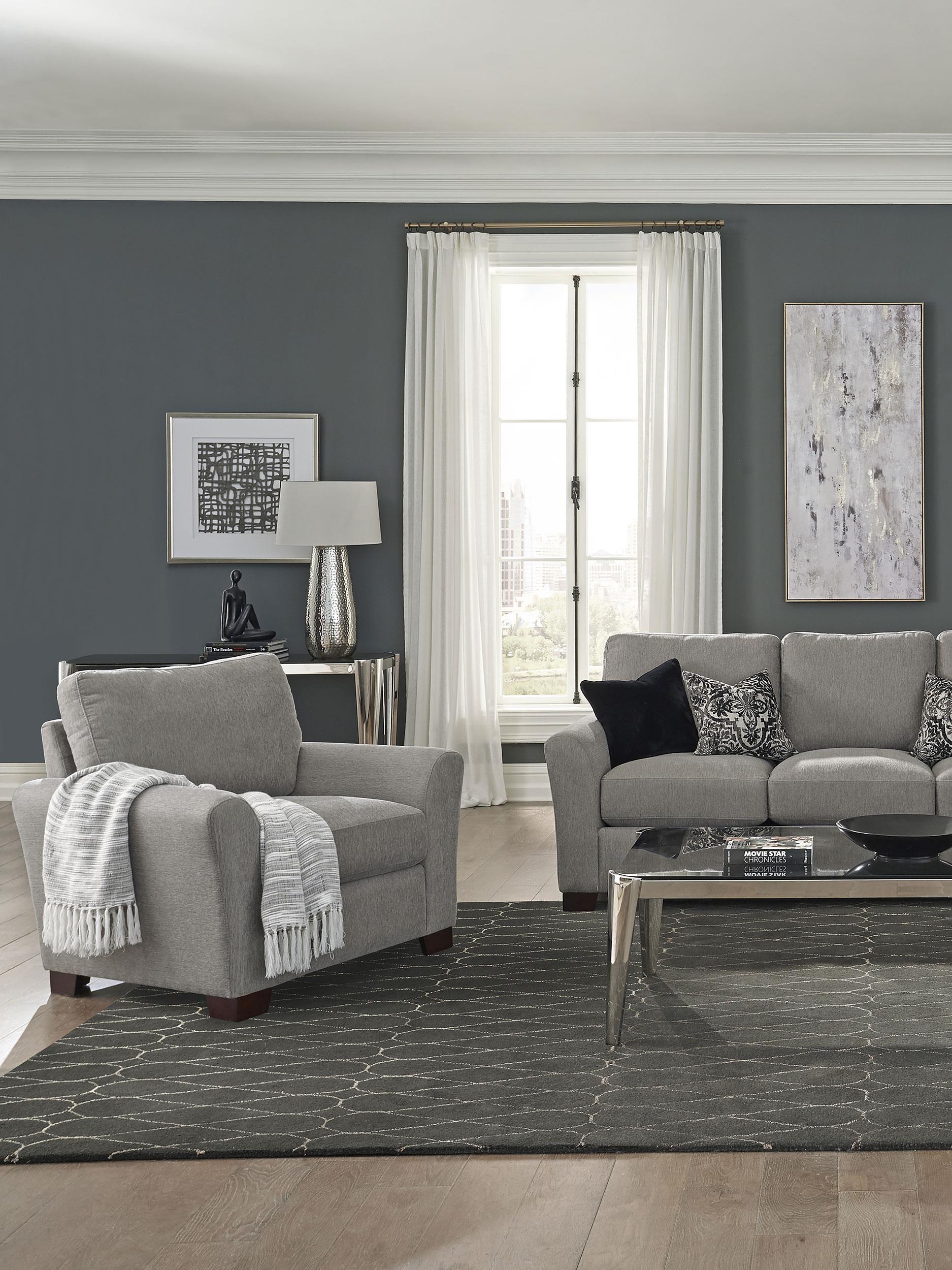 Drayton Flared Arm Upholstered Chair Warm Grey