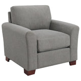 Silla tapizada Drayton con brazos acampanados, gris cálido