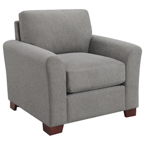 Silla tapizada Drayton con brazos acampanados, gris cálido