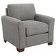 Silla tapizada Drayton con brazos acampanados, gris cálido