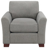 Silla tapizada Drayton con brazos acampanados, gris cálido