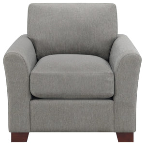 Silla tapizada Drayton con brazos acampanados, gris cálido