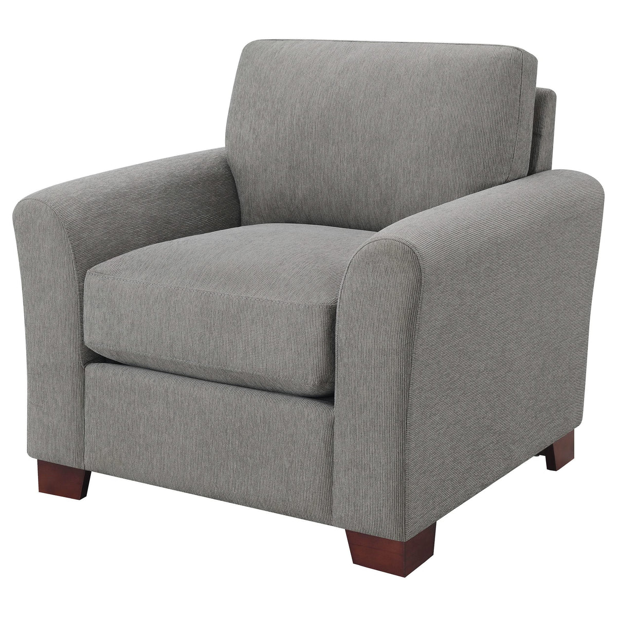 Silla tapizada Drayton con brazos acampanados, gris cálido